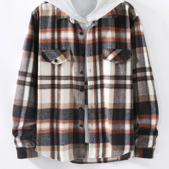 Preppy Plaid Print Men's Overcoat - Picture 2 of 9